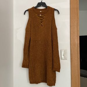 Xhilaration Woven Shoulder Cut Out Mini Dress